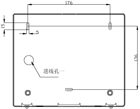 轉(zhuǎn)換開(kāi)關(guān)采用壁掛式安裝，安裝孔位置和安裝孔距